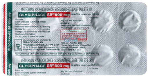 Glucophage sr 500mg tablets